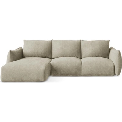 makamii Бежов шенилов сгъваем ъглов диван (ляв ъгъл) Leila - Makamii (LEILA_LCF_61_P1_C7)