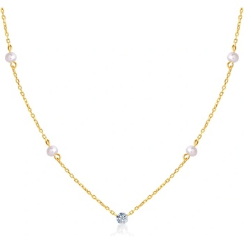 SAVICKI Колие Savicki: двуцветно злато. диаманти. перли