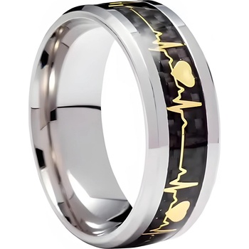 HARAHU Пръстен EKG - Сребърен / Черен / 59mm KP31844 (31844)