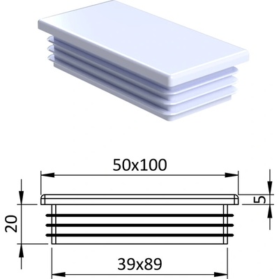 Krytka plastová 50 x 100 mm
