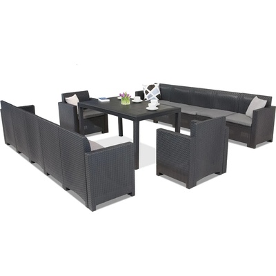 BICA Техноратанови мебели Nebraska Apetito Max 12 антрацит Bica (BCHNEB12ANT)