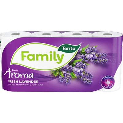 Tento Fresh Aroma Lavender 2vrstvový toaletný papier, 8 rolí, rolka 17,8 m
