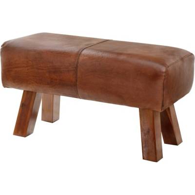 Sconto Taburet LAZY kozia koža/teak