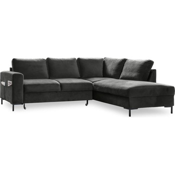 Miuform Тъмносив кадифен разтегателен ъглов диван (десен ъгъл) Lofty Lilly - Miuform (833KRO34)