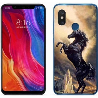 Pouzdro mmCase Gelové Xiaomi Mi 8 - černý kreslený kůň