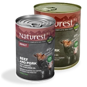 Naturest® Консерва за кучета със свинско, телешко и морков 400/800 гр