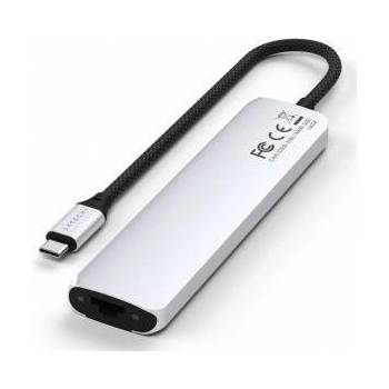 Sariana LLC dba Satechi Satechi 7-in-1 USB-C Slim Multiport Adapter with Ethernet - mobile device adapter (USB-C PD, 2x USB-A, HDMI 4K, Ethernet, micro/SD card reader) (silver)