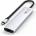 Sariana LLC dba Satechi Satechi 7-in-1 USB-C Slim Multiport Adapter with Ethernet - mobile device adapter (USB-C PD, 2x USB-A, HDMI 4K, Ethernet, micro/SD card reader) (silver)