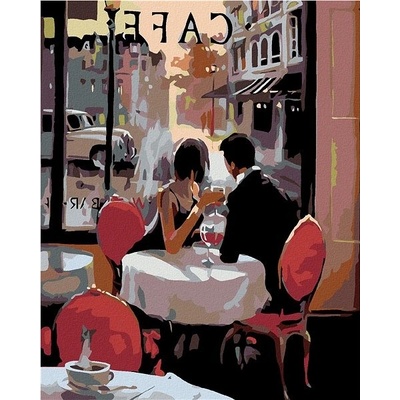 zuty Malování podle čísel Milenci v kavárně 80 x 100 cm vypnuté plátno na rám