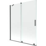 Mexen Velar параван за вана с 2 крила, разсувен, 140 x 150 cm, прозрачен, четка в (896-140-000-01-66)