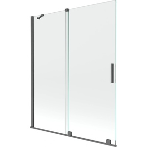 Mexen Velar параван за вана с 2 крила, разсувен, 140 x 150 cm, прозрачен, четка в (896-140-000-01-66)