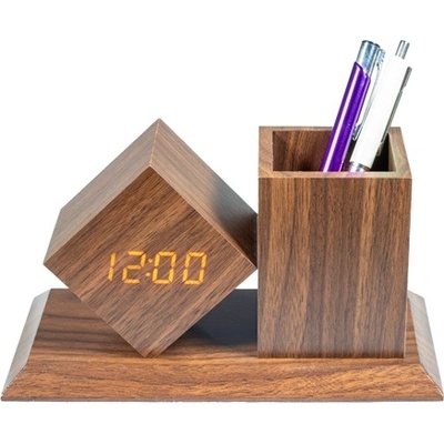TOO phc-330-db тъмнокафяв цифров часовник с държач за писалка (phc-330-db)