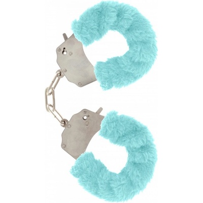 Kovové putá s modrým plyšom Toy Joy Furry Fun Cuffs Blue