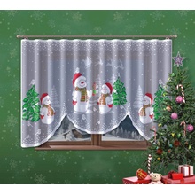 Fabryque curtain Hotová žakárová záclona sněhuláci bílá 250x120cm