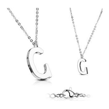 Šperky4U Ocelový řetízek s přívěškem iniciála OPD0096-C