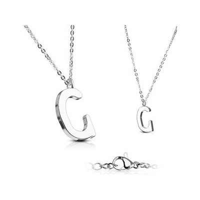 Šperky4U Ocelový řetízek s přívěškem iniciála OPD0096-C