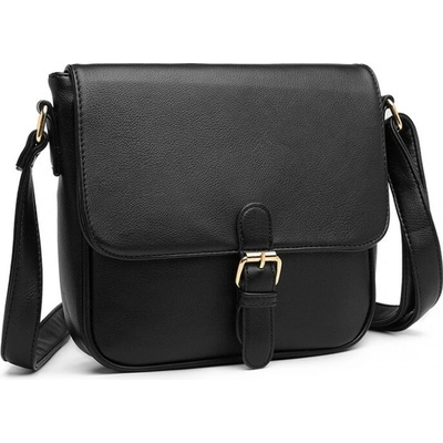 Čierna dámska klopnová kabelka Damiana