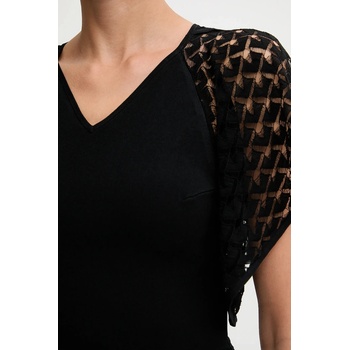 HUGO BOSS Рокля BOSS Furletta в черно среднодълга разкроена 50548523 (50548523)