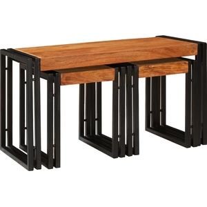 vidaXL Н nesting маса 3 бр. Кафяв и черен 82 x 40 x 45 см (4104731)