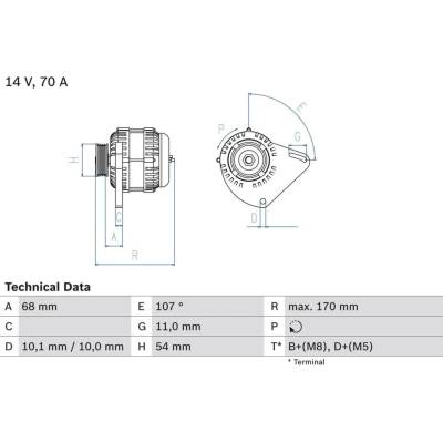 Generátor BOSCH 0 986 080 560