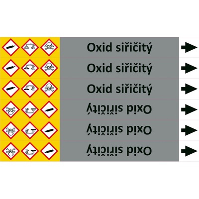 Nadrzenapalivo.cz Značení potrubí ISO 20560, oxid siřičitý PZA 007783
