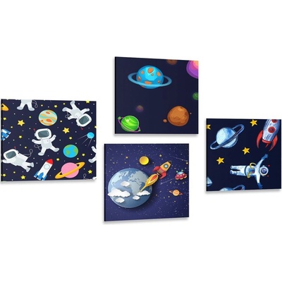 Set obrazů záhadný vesmír - 4x 40x40