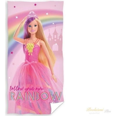 Carbotex osuška Barbie Růžový Svět 70 x 140 cm