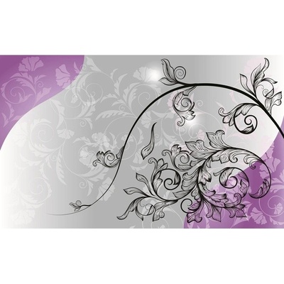 Preinterier Fototapeta - FT2952 - Kvetovaný ornament – fialové pozadie Vlies - 416cm x 254cm
