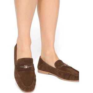 Kurt Geiger London лоуфъри дамски от велур Kurt Charm Loafer Brown (5808030209)