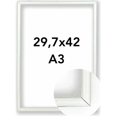 Fotorámeček BF Rozměr: A3 - 29,7 x 42 cm, Barva: Bílá, Typ zasklení: Plexi