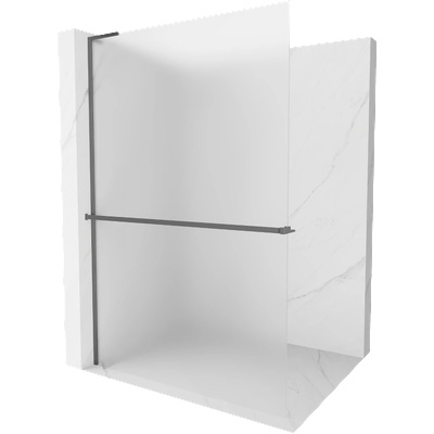 Mexen Kioto+ L стена за душ с рафт Walk-in 90 x 200 см, матирано, gun metal - 800-090-123-95-30 (800-090-123-95-30)