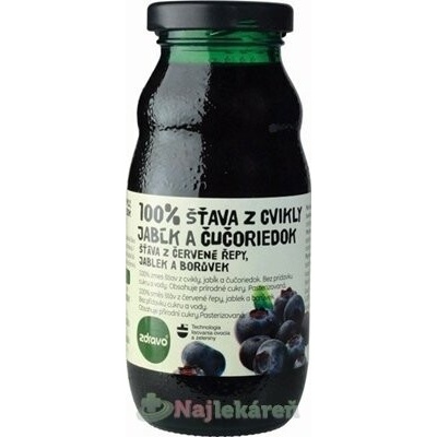 Zdravo 100% šťáva z červené řepy, jablek a borůvek 200 ml