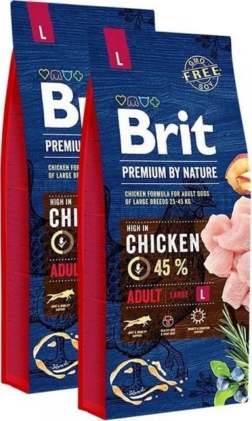 Brit Premium by Nature Adult Large Breed Chicken 2 x 15 kg