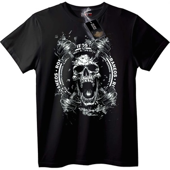 NOONEBRAND Тениска Пробиване на Skull - S, Black
