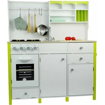 mamido Detská drevená kuchyne s rúrou a príslušenstvom zeleno biela