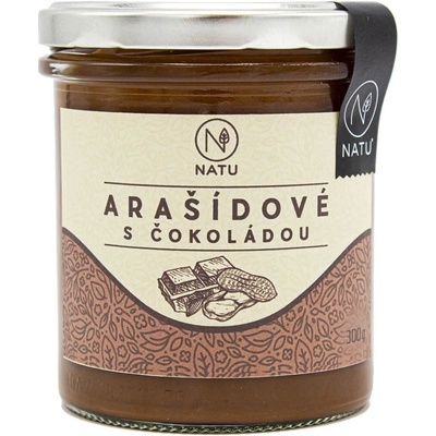 NATU Arašídový krém s hořkou čokoládou 300 g