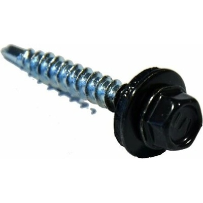 Střešní šroub + EPDM 4,8 x 20 mm, samovrtný - Černá RAL 9005 / balení 200 ks – Zboží Mobilmania