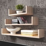 Mirjan24 Комплект от 3 стенни полици TRIO 40/60/80x11x18 см дъб сонома (MJ0075)