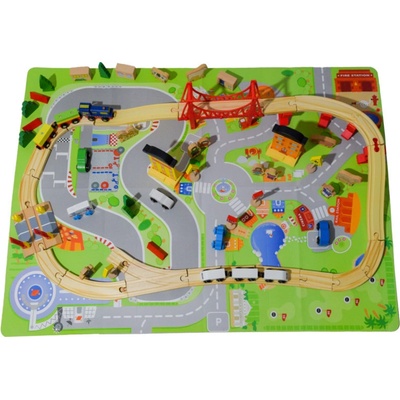 Aga4Kids Dřevěná vláčkodráha 75 dílů – Zboží Dáma