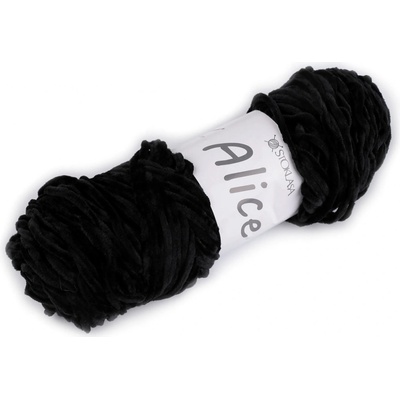 Prima-obchod Pletací žinylková příze Alice 100 g, barva 14 (25) černá