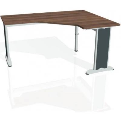 Hobis Pracovný stôl Flex, ergo, ľavý, 160x75,5x120 (60x60) cm, orech/kov