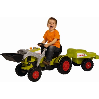 BIG Šlapací traktor CLAAS se lžící a vozíkem