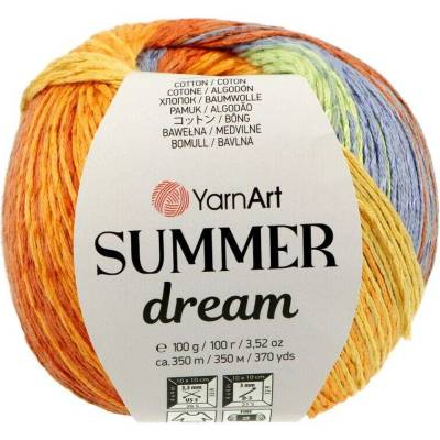 YarnArt Summer Dream 4301 oranžová, modrá a zelená