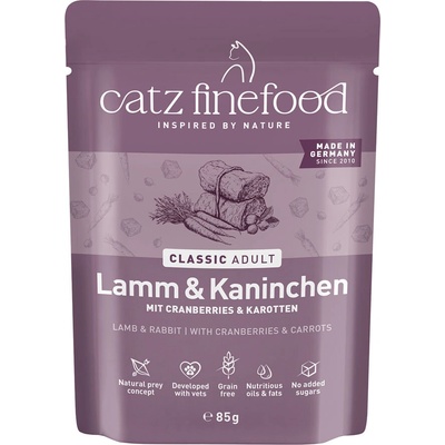 catz finefood jehněčí a králík 8 x 85 g