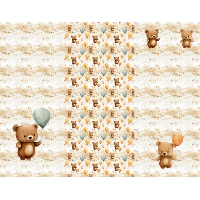 Takoy Panel na fusak z nepromokavého polyesteru 155x120 medvídek a balonky