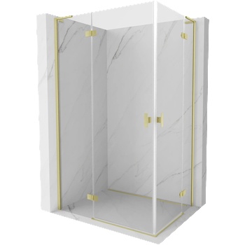 Mexen Mist-H L Duo лява душ кабина с панти 105 x 70 см, прозрачна, златна матирана - 8A5L-105L-070P-55-00 (8A5L-105L-070P-55-00)