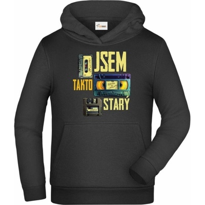 Jsem takto starý, VHS, diskety a kazety dětská mikina s kapucí
