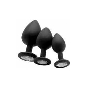 Ouch! EasyToys Diamond Silicone Plug Regular - Elegant Anal Accessory, Black
