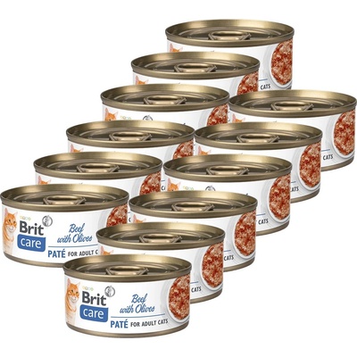 Brit Care Cat Говеждо с маслини 12 x 70 г