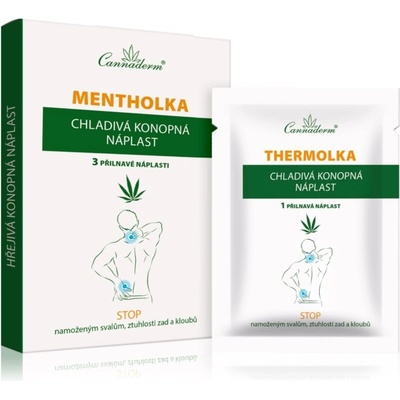 Cannaderm Mentholka chladivá konopná náplast chladivá náplast 3 ks